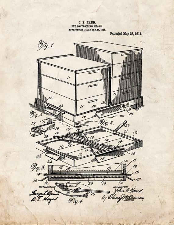 Bee-controlling Means Patent Print