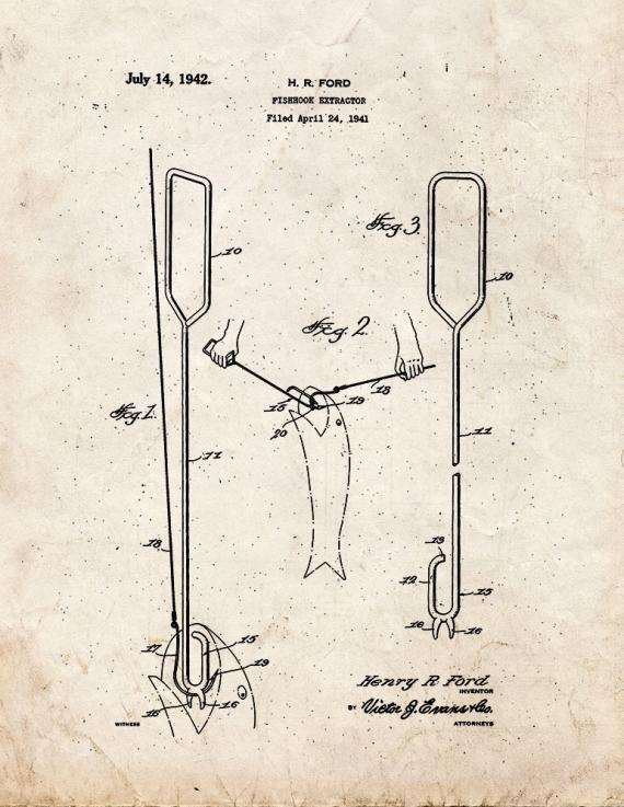 Fishhook Extractor Patent Print