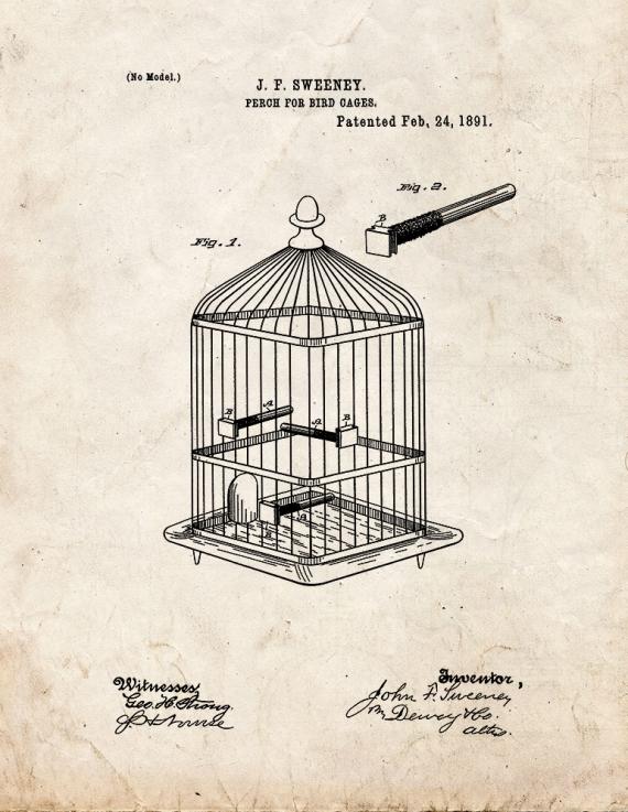 Bird Cage Patent Print