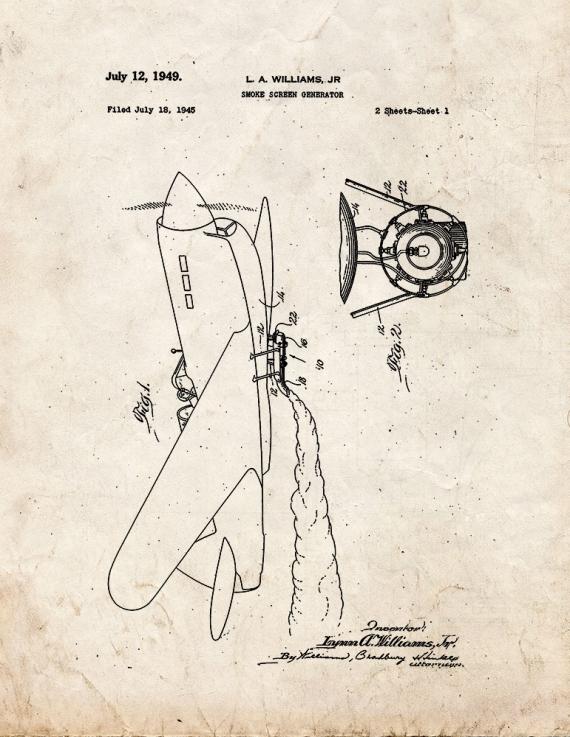 Smoke Screen Generator Patent Print