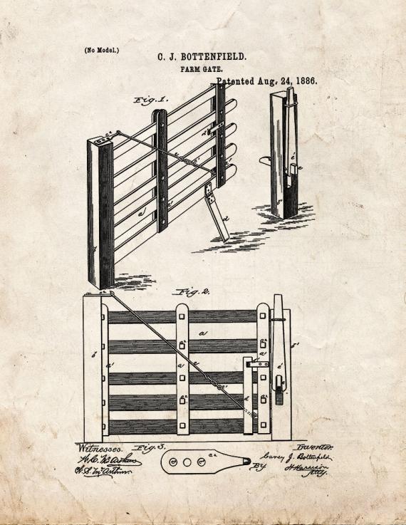 Farm Gate Patent Print