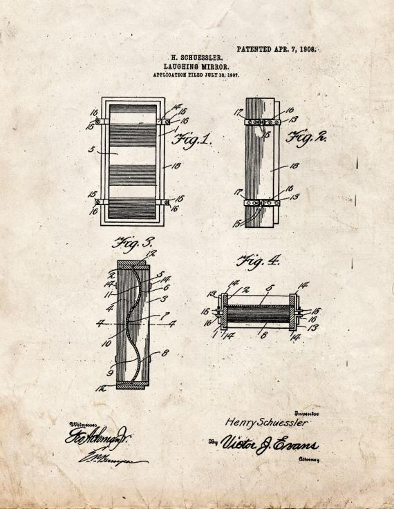 Laughing Mirror Patent Print