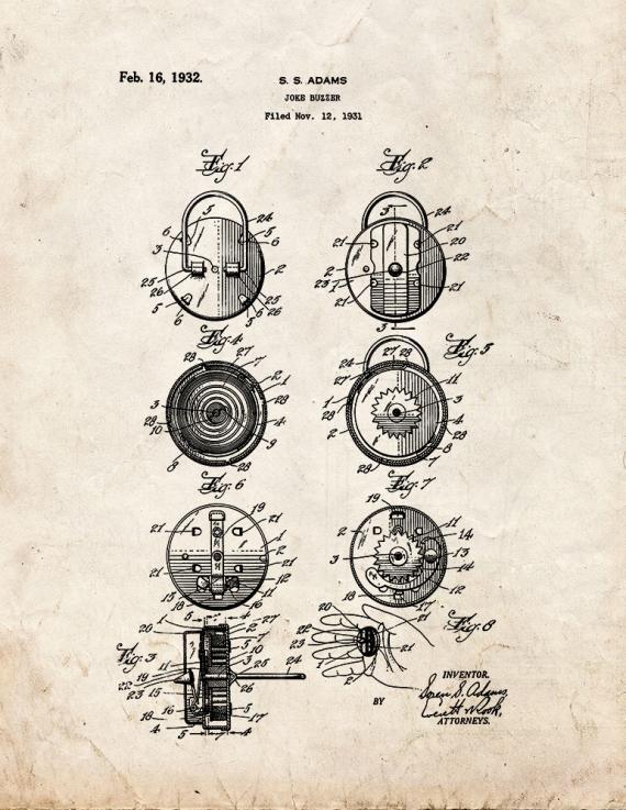 Joke Buzzer Patent Print