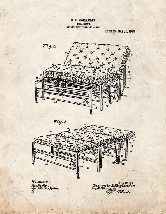 Divanette Patent Print