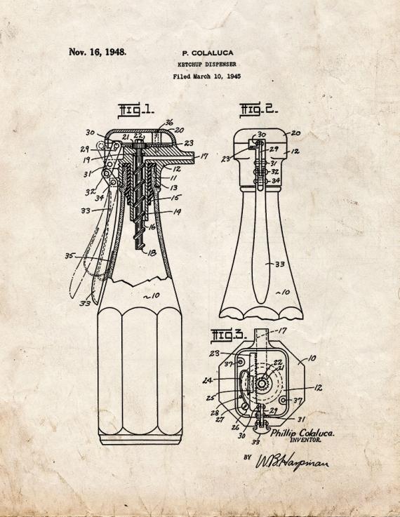 Ketchup Dispenser Patent Print