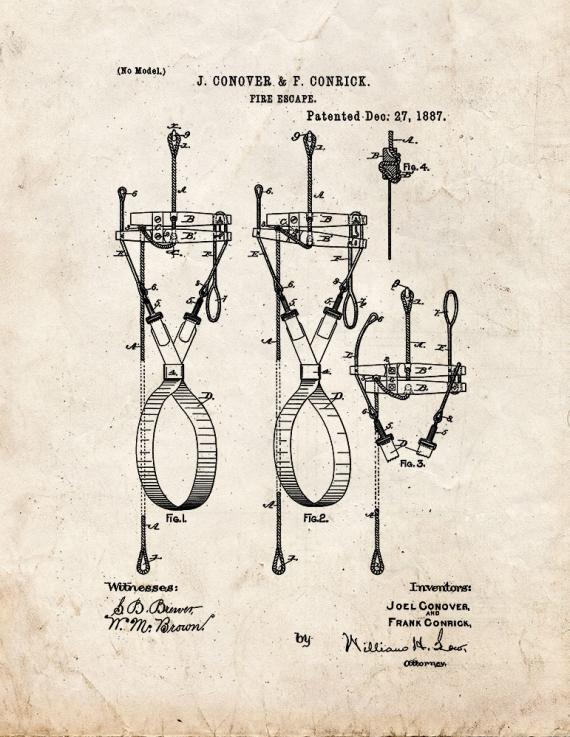 Fire Escape Patent Print