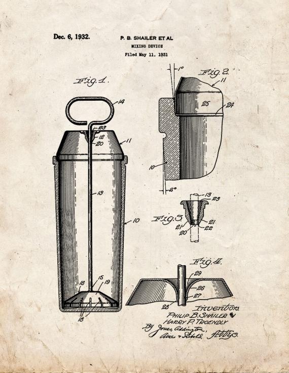 Mixing Device Patent Print