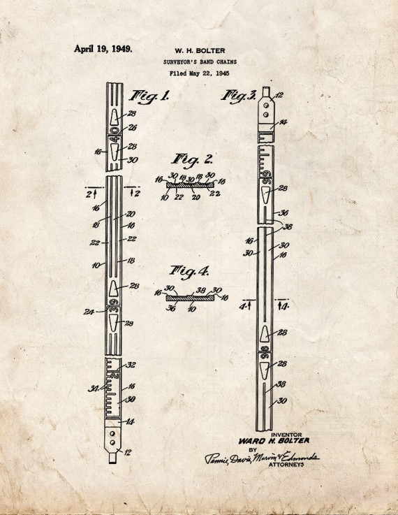 Surveyor's Band Chain Patent Print