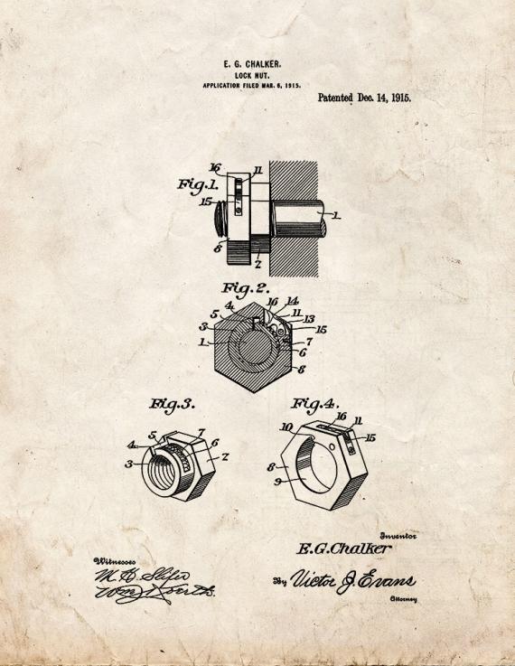 Locknut Patent Print