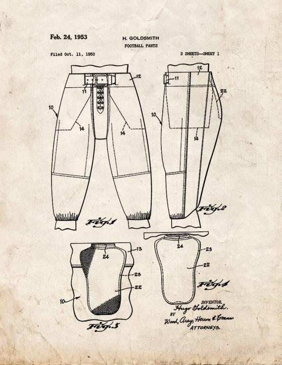 Football Pants Patent Print