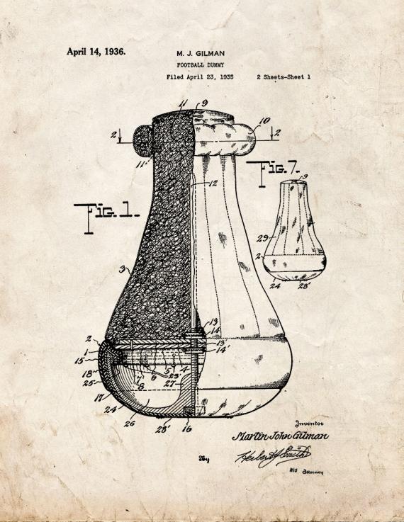 Football Dummy Patent Print