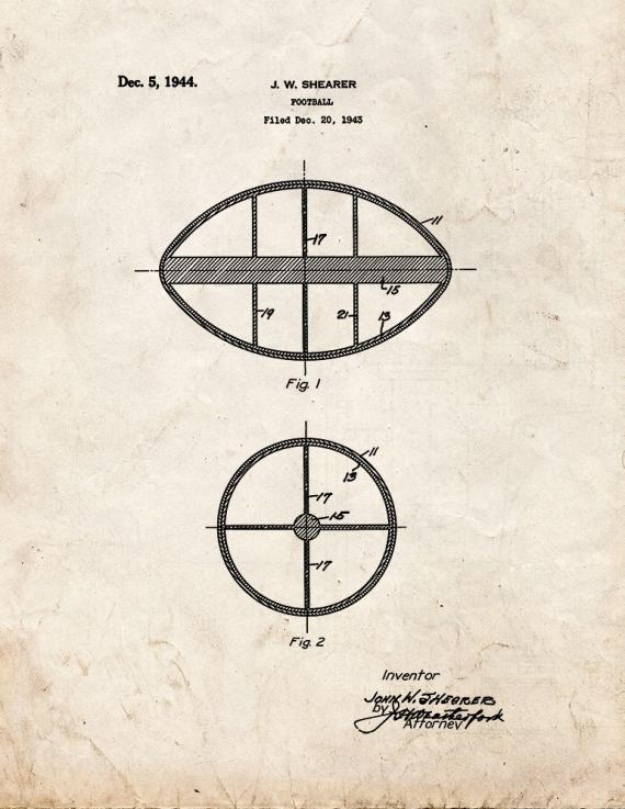 Football Patent Print