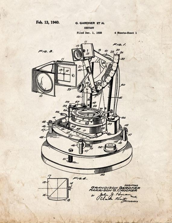 Sextant Patent Print