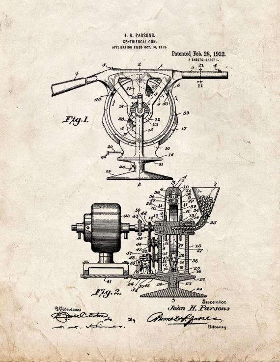 Centrifugal Gun Patent Print