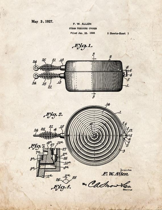 Steam-pressure Cooker Patent Print
