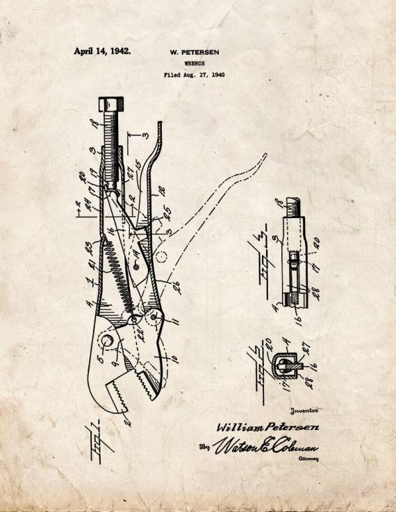 Wrench Patent Print