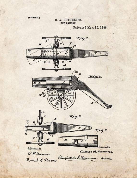 Toy Cannon Patent Print