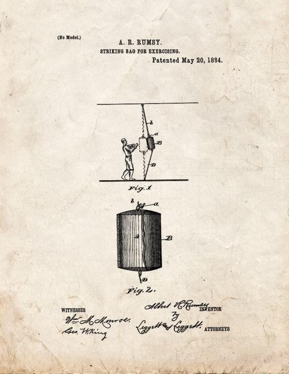 Punching Bag Patent Print