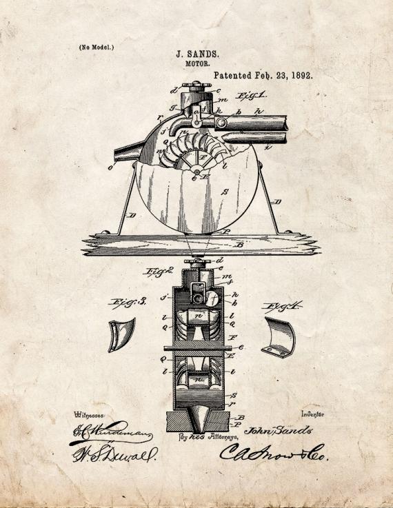 Motor Patent Print