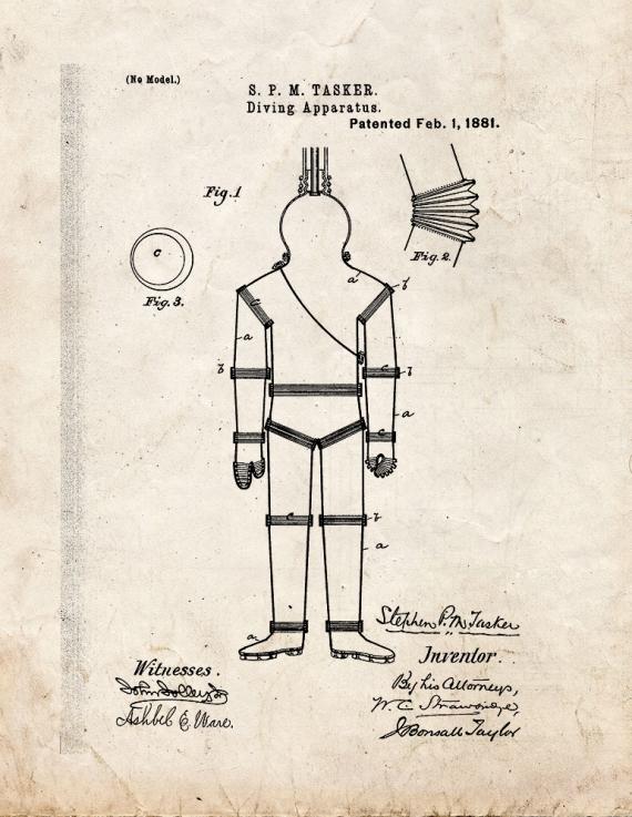 Diving Apparatus Patent Print