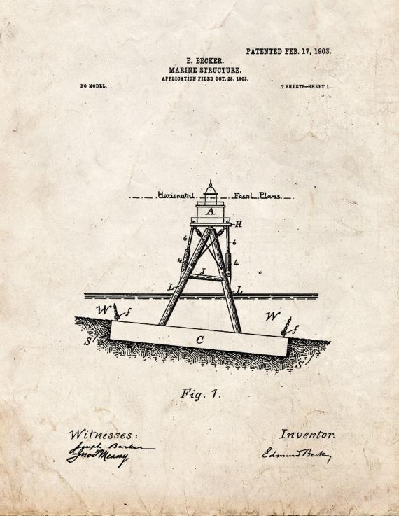 Marine Structure Patent Print