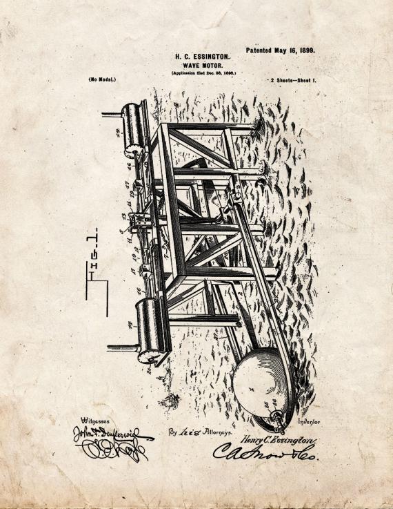 Wave Motor Patent Print