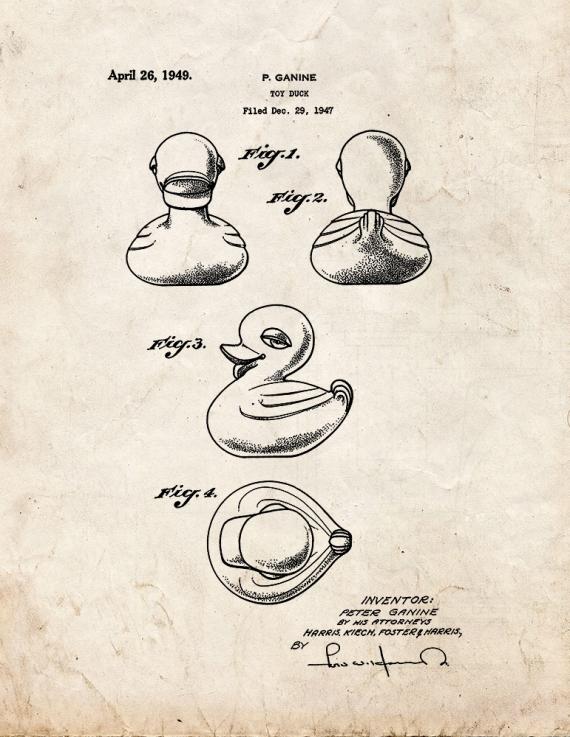 Toy Duck Patent Print