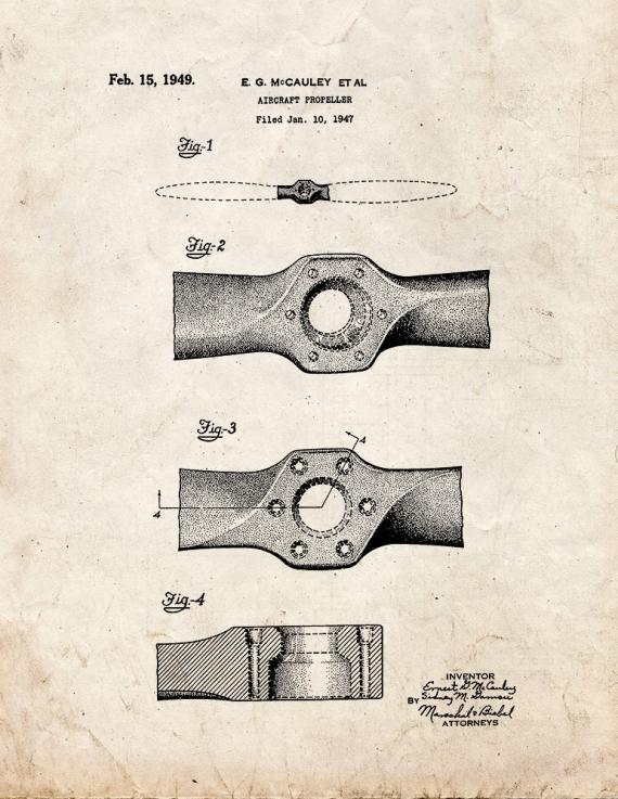 Aircraft Propeller Patent Print