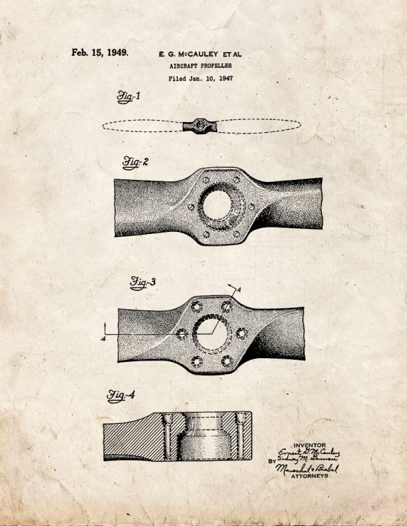 Aircraft Propeller Patent Print