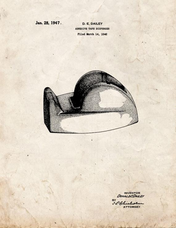 Adhesive Tape Dispenser Patent Print