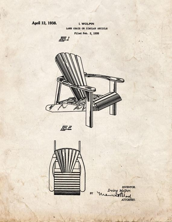 Lawn Chair Patent Print