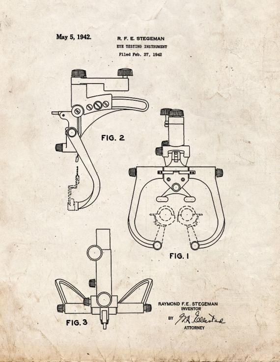 Eye Testing Instrument Patent Print