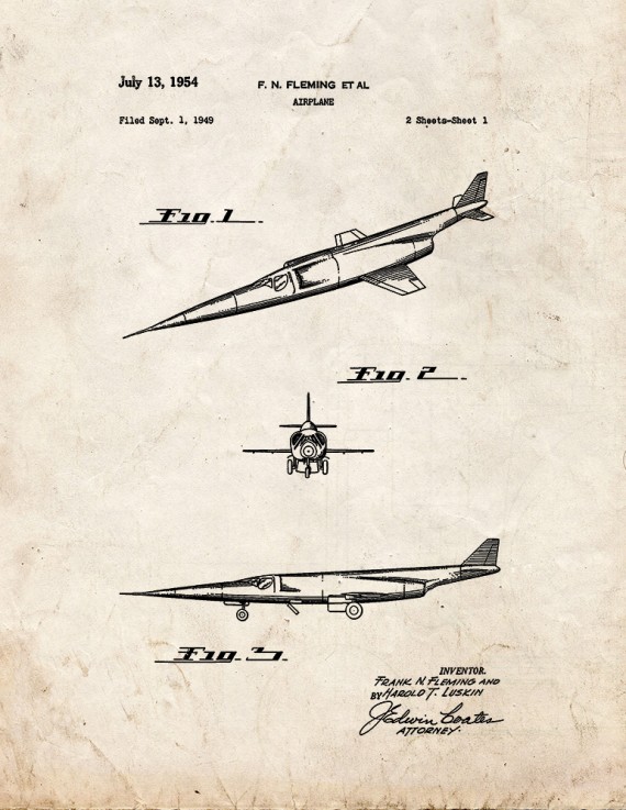 Airplane Patent Print