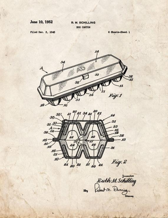 Egg Carton Patent Print