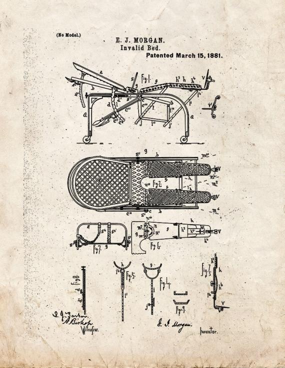 Invalid Bed Patent Print