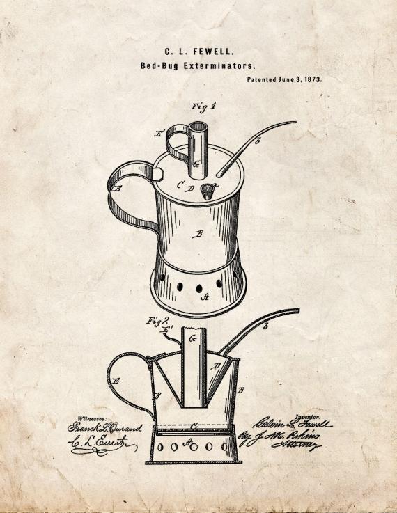 Bed-Bug Exterminators Patent Print