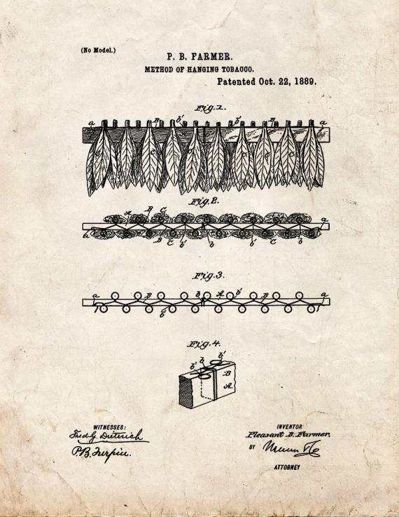 Method Of Hanging Tobacco Patent Print