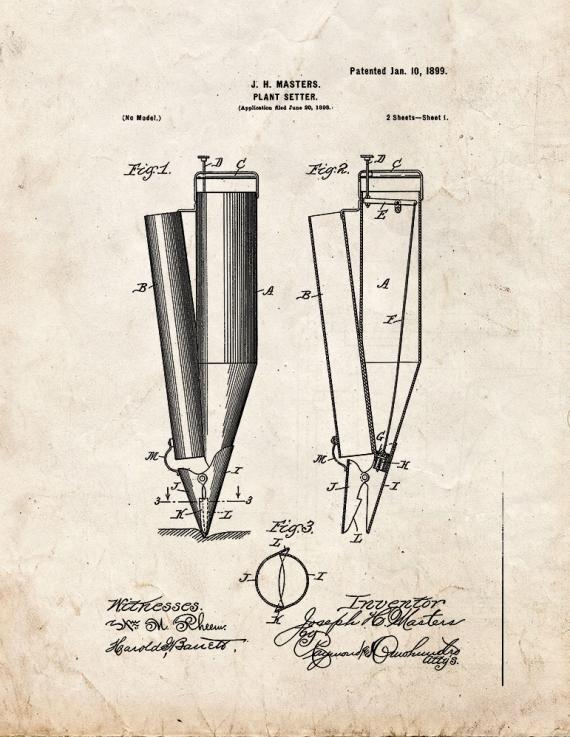 Plant Setter Patent Print