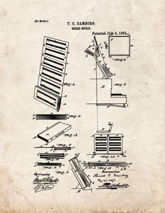 Sheet Music Patent Print