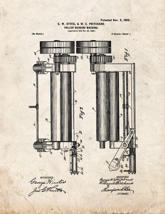 Roller Bending-machine Patent Print