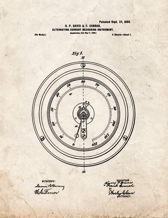 Alternating Current Measuring Instrument Patent Print