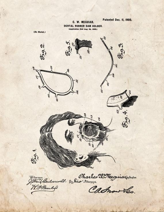 Dental Rubber-dam Holder Patent Print