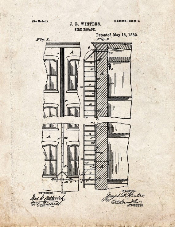 Fire Escape Patent Print