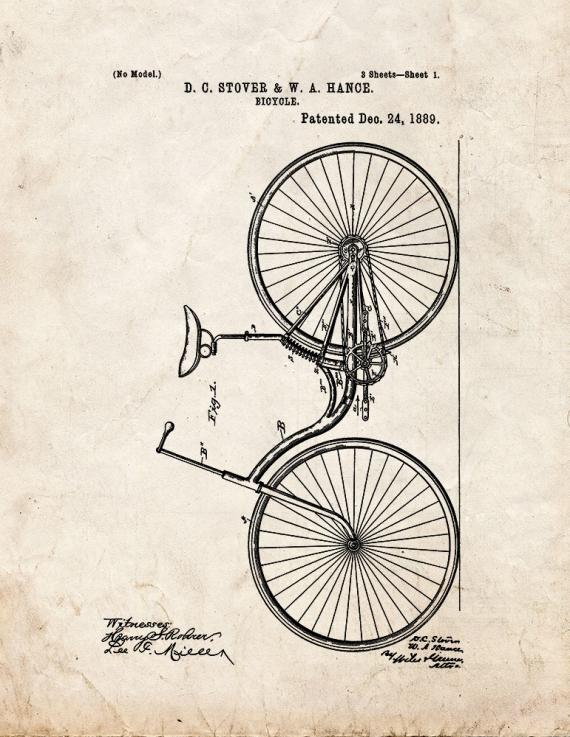 Bicycle Patent Print