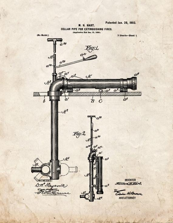 Cellar-pipe for Extinguishing Fires Patent Print