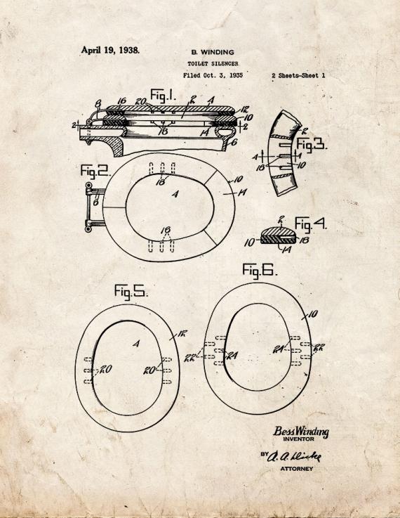 Toilet Silencer Patent Print