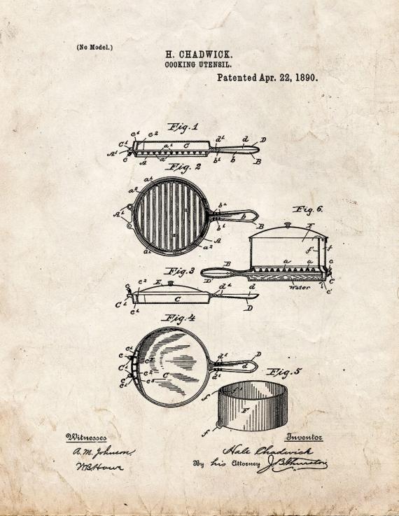 Cooking Utensil Patent Print