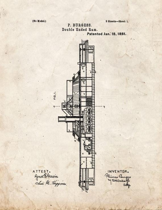 Double Ended Ram Patent Print