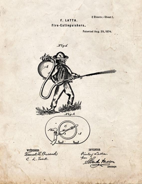 Fire Extinguisher Patent Print