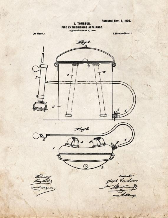 Fire-extinguishing Appliance Patent Print